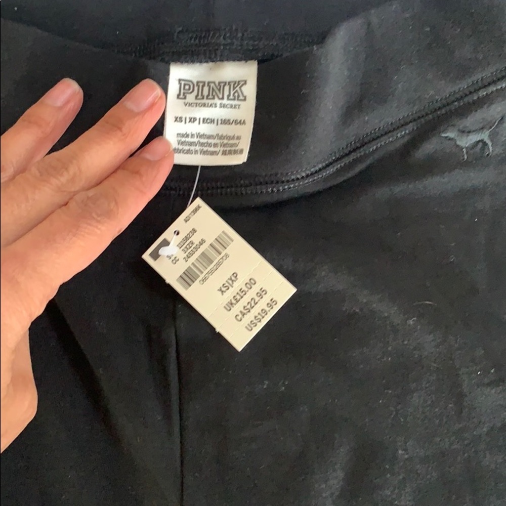 NWT Victoria secret (Pink) black leggings Size XS
